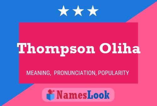 Thompson Oliha Namensposter