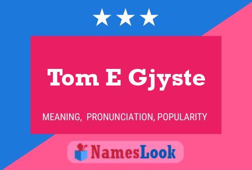 Tom E Gjyste Namensposter