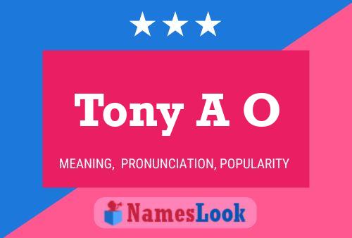 Tony A O Namensposter