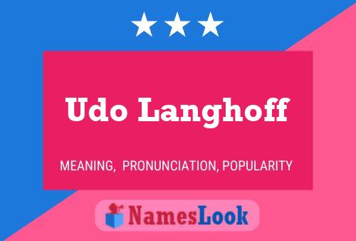 Udo Langhoff Namensposter