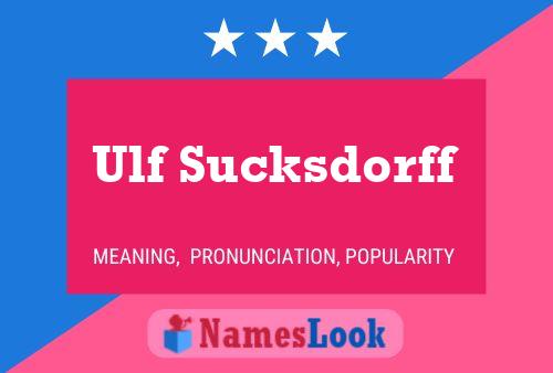 Ulf Sucksdorff Namensposter