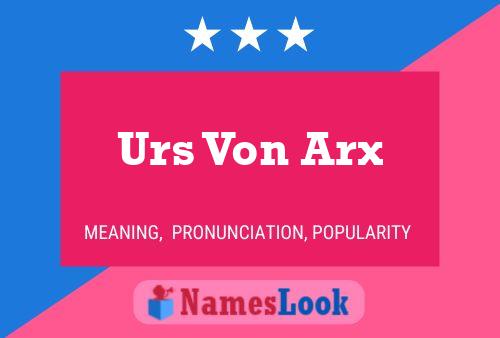 Urs Von Arx Namensposter