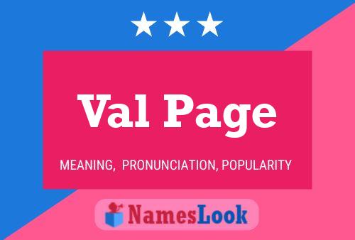 Val Page Namensposter