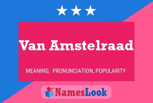 Van Amstelraad Namensposter