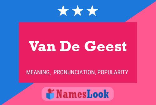 Van De Geest Namensposter