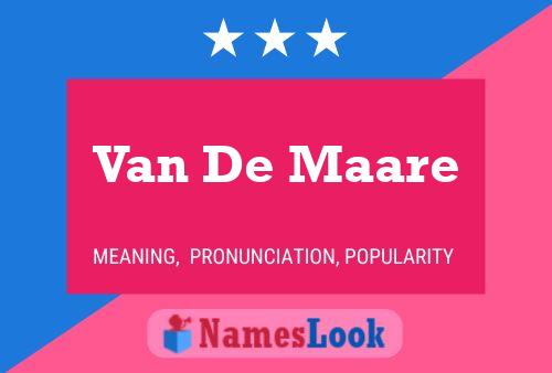 Van De Maare Namensposter