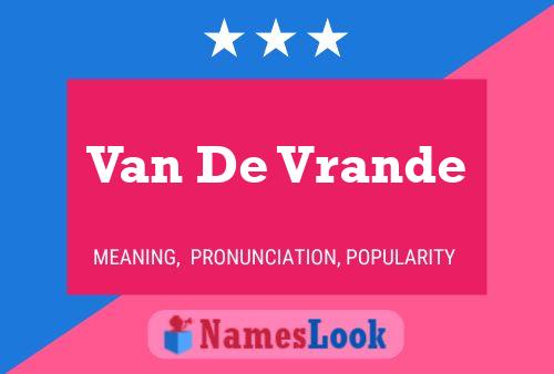 Van De Vrande Namensposter