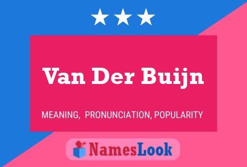 Van Der Buijn Namensposter