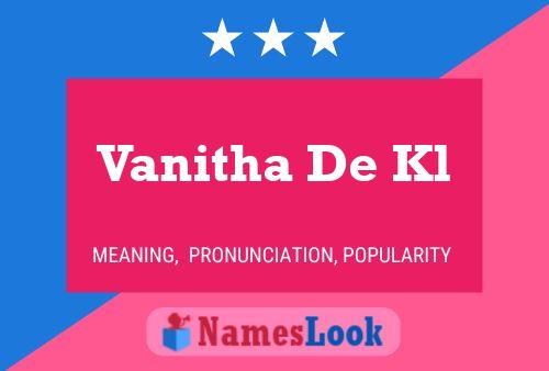 Vanitha De Kl Namensposter