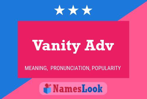 Vanity Adv Namensposter