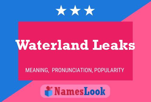 Waterland Leaks Namensposter