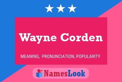 Wayne Corden Namensposter