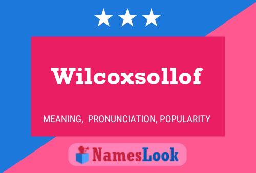 Wilcoxsollof Namensposter