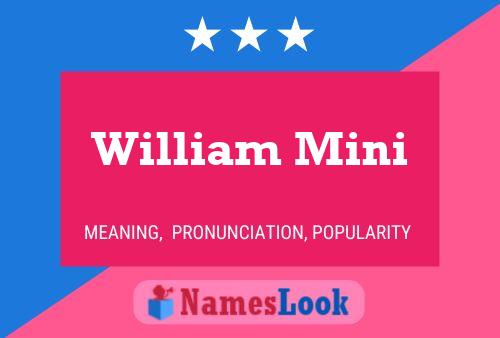 William Mini Namensposter