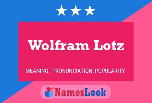 Wolfram Lotz Namensposter