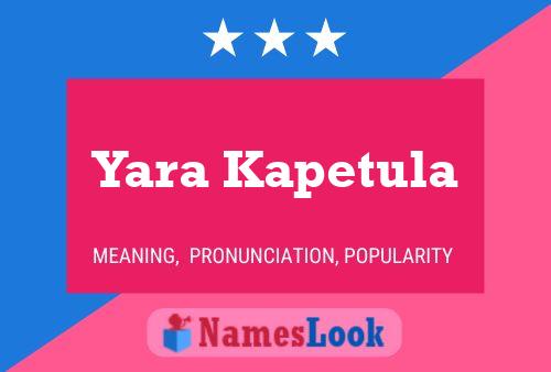 Yara Kapetula Namensposter