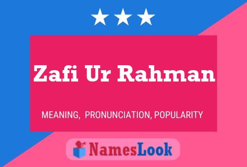 Zafi Ur Rahman Namensposter