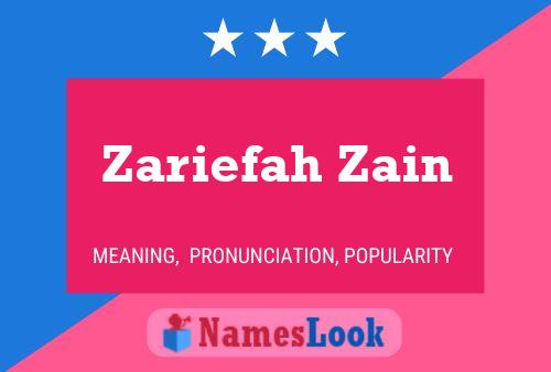 Zariefah Zain Namensposter