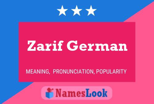 Zarif German Namensposter