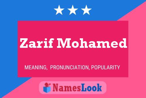 Zarif Mohamed Namensposter