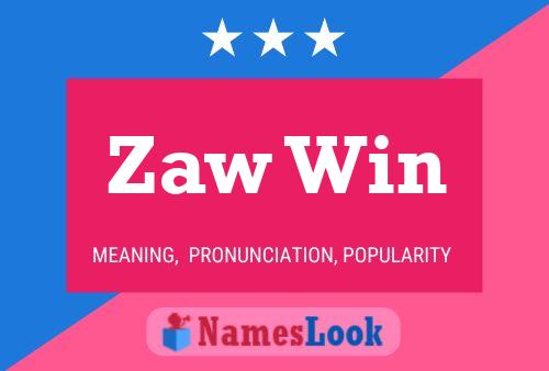 Zaw Win Namensposter