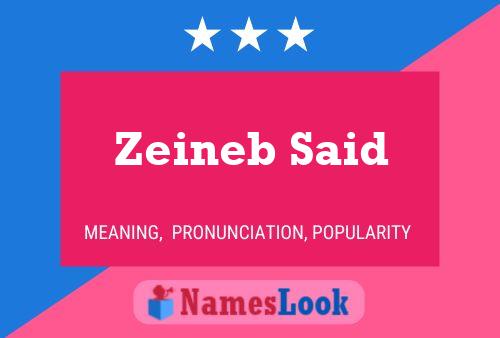 Zeineb Said Namensposter